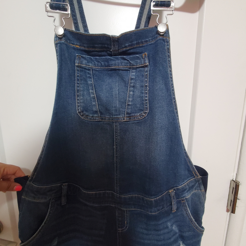 Indigo Blue Women's Maternity Denim Overalls